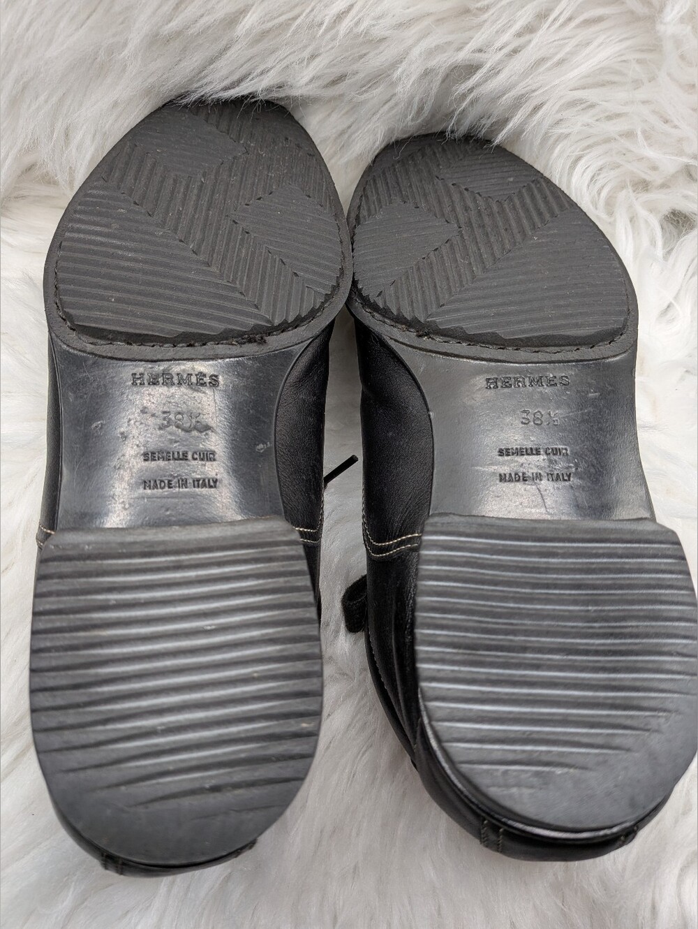 Hermès Men's Black Leather Sneakers – EU 38.5 – 5.5-6US Made in Italy - Picture 8 of 11